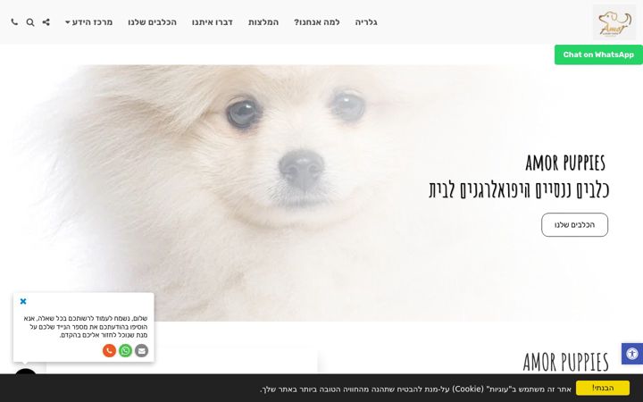 Screenshot of amorpuppies.co.il