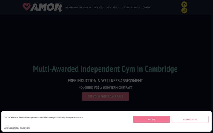Screenshot of amortraining.co.uk