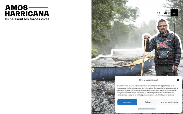 Screenshot of amos-harricana.ca