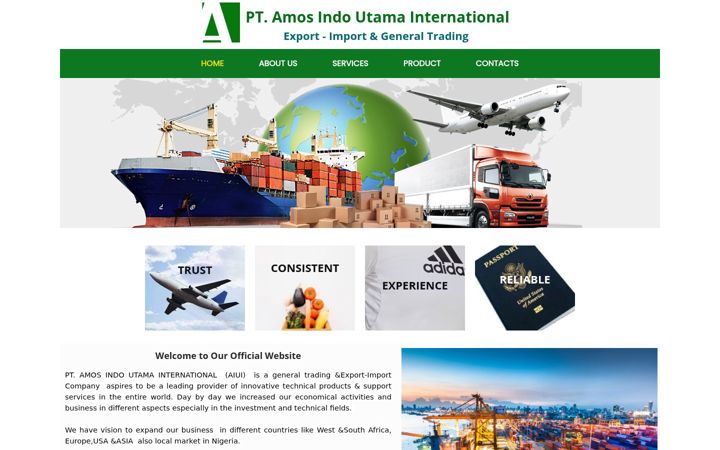 Screenshot of amos-indotrading.com
