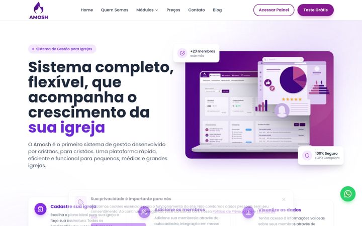 Screenshot of amosh.com.br