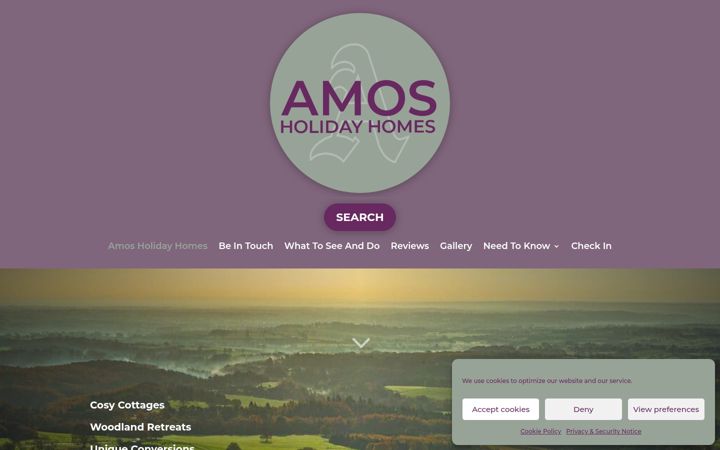Skærmbillede af amosholidayhomes.co.uk