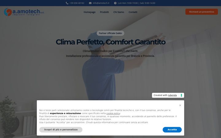 Kuvakaappaus sivustosta amotech.it