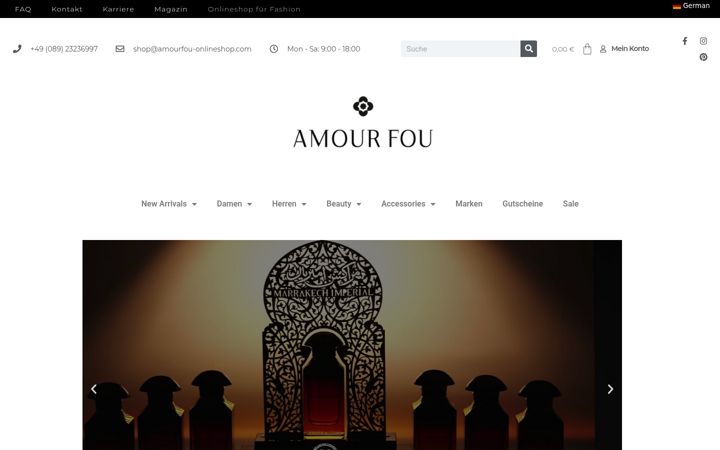 Screenshot of amourfou-onlineshop.com