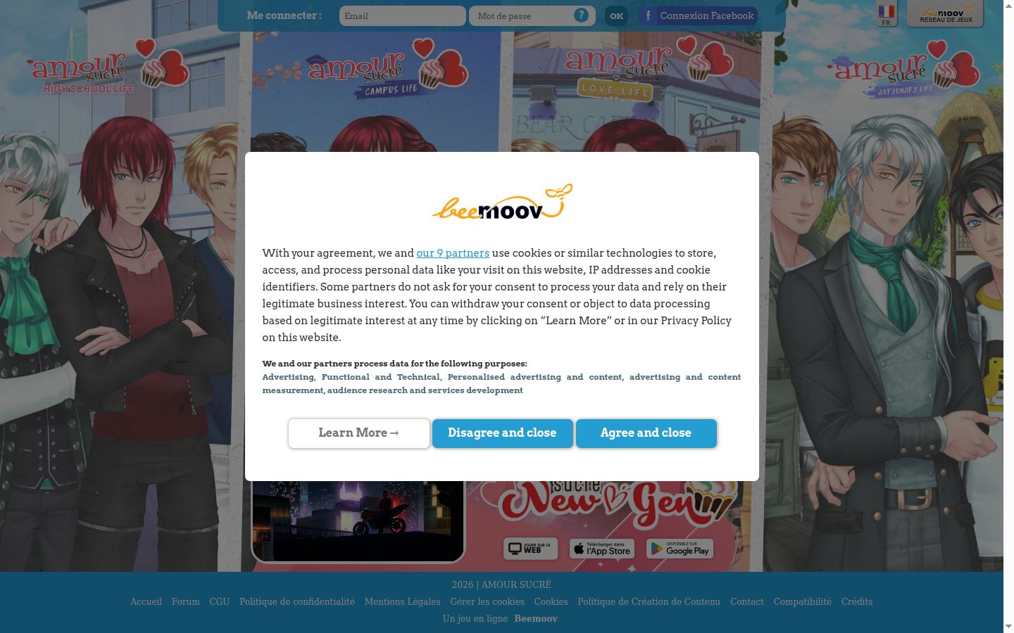 Screenshot del banner di consenso mostrato prima di qualsiasi interazione