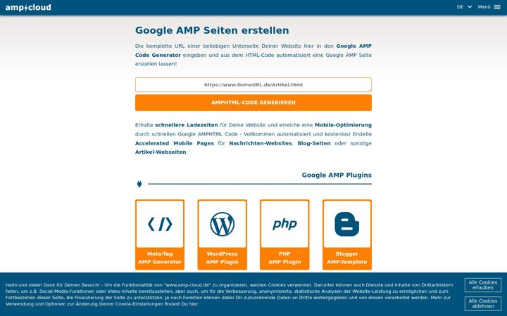 Screenshot of amp-cloud.de
