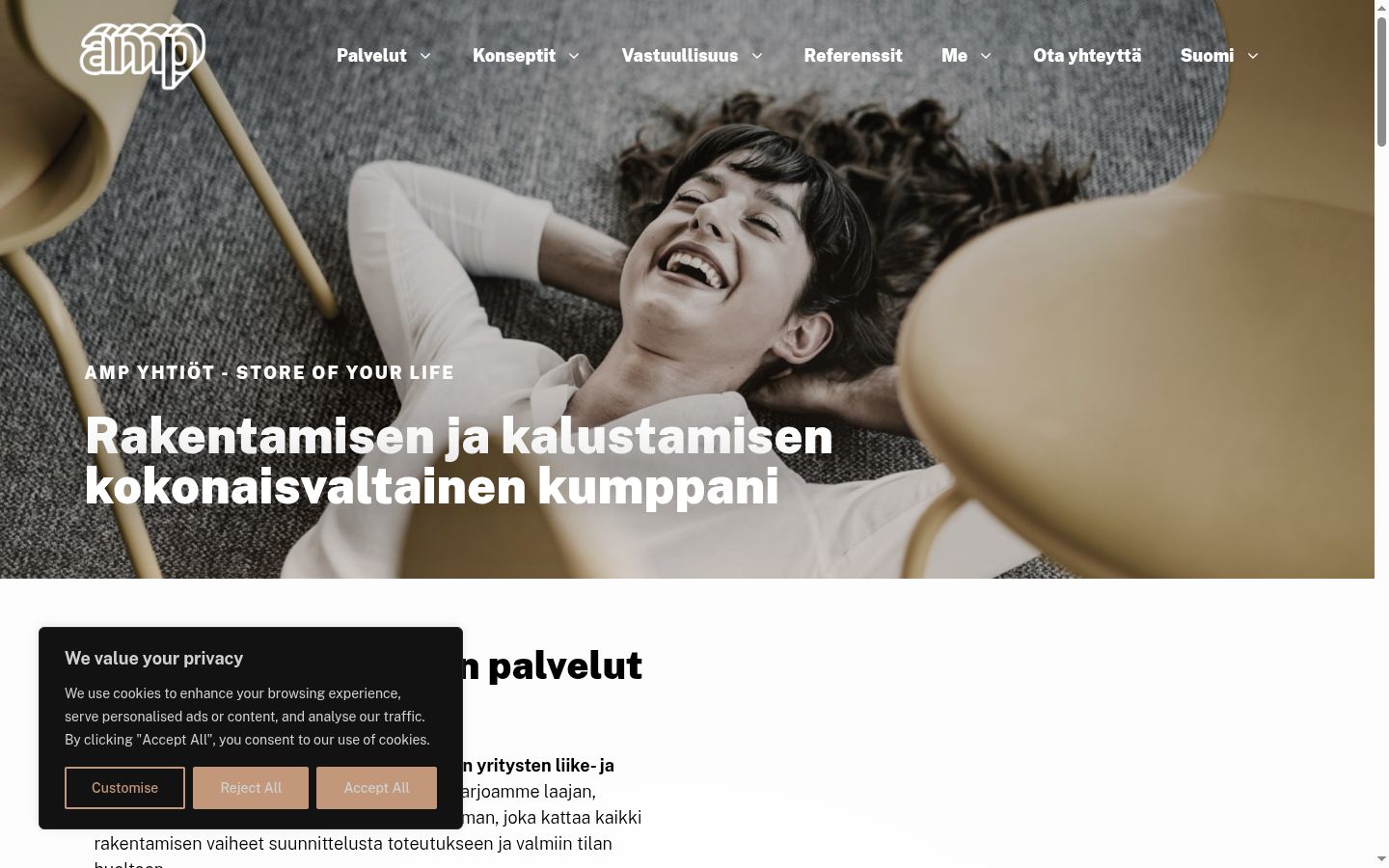 Kuvakaappaus suostumusbannerista, joka näytettiin ennen mitään vuorovaikutusta