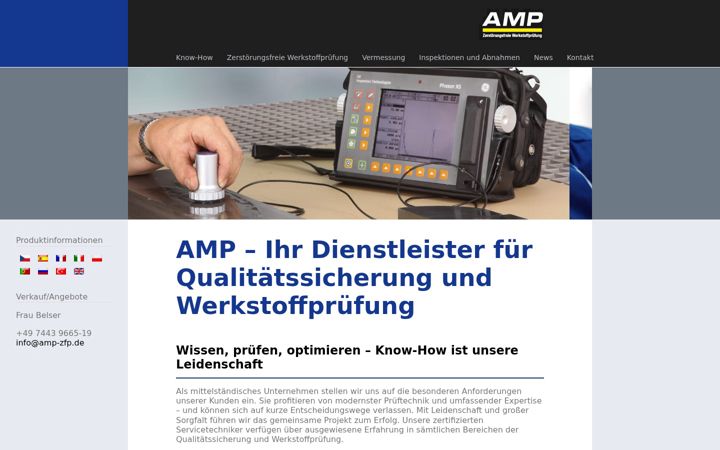 Skärmbild av amp-zfp.de