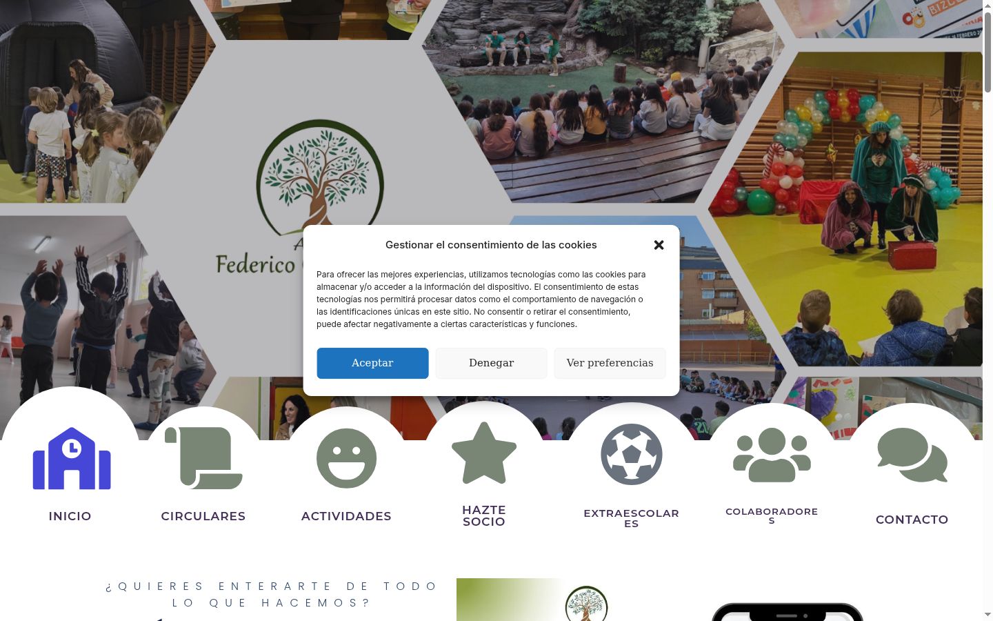 Screenshot del banner di consenso mostrato prima di qualsiasi interazione