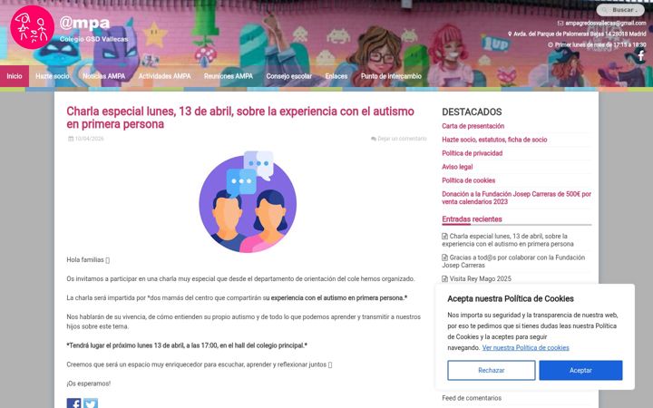 Screenshot von ampagredosvallecas.es