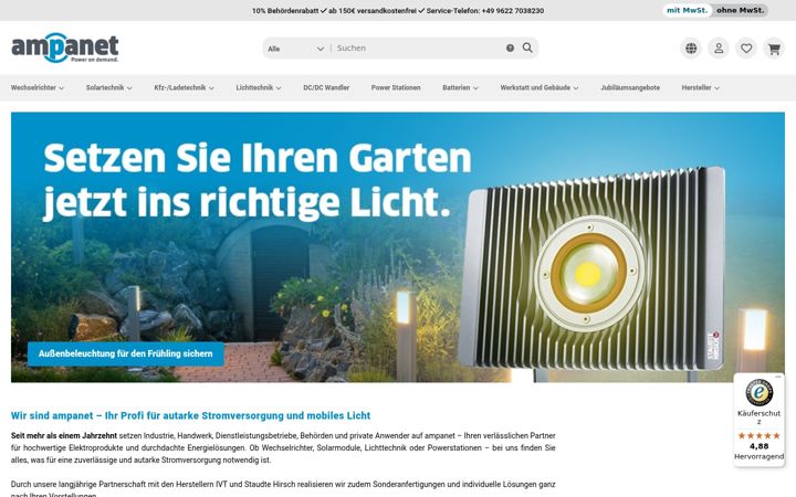 Screenshot of ampanet.de