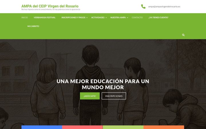 Screenshot von ampavirgendelrosario.es