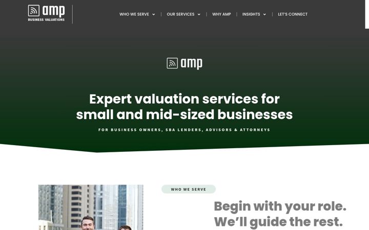 Skærmbillede af ampbusinessvaluations.com