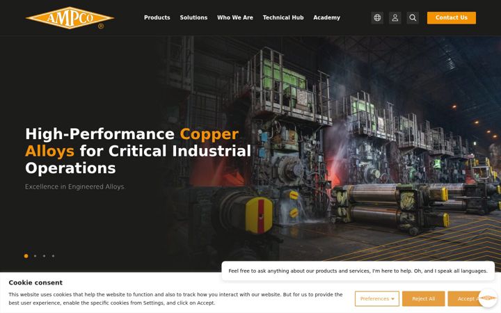 Screenshot of ampcometal.com