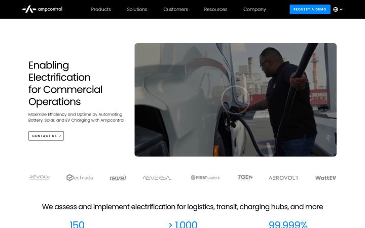 Captura de ecrã de ampcontrol.io