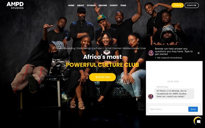 Screenshot of ampdstudios.co.za
