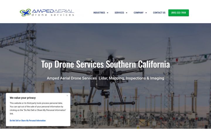 Screenshot of ampedaerial.com