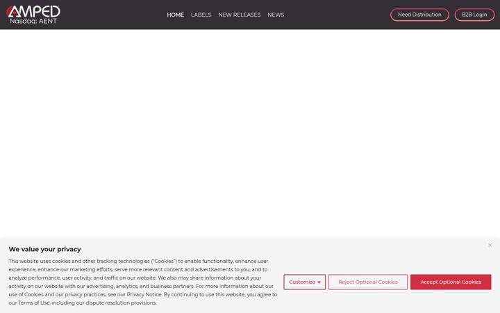 Screenshot of ampeddistribution.com