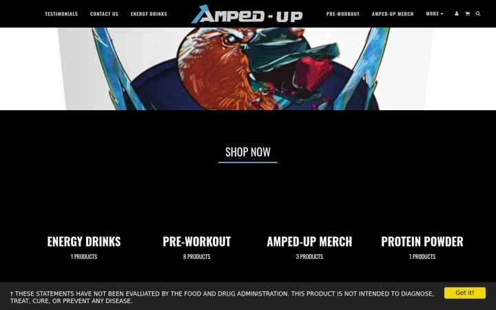 Screenshot of ampedupshop.com