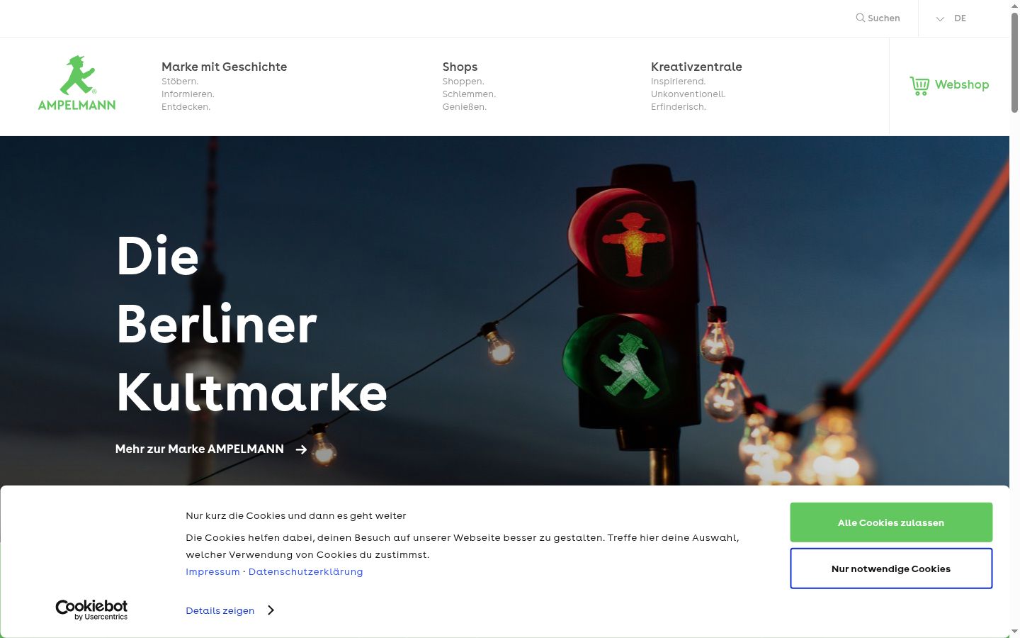 Screenshot of the consent banner shown before any interaction