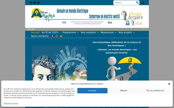 Screenshot of ampere2025.fr