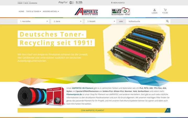 Screenshot of ampertec.de