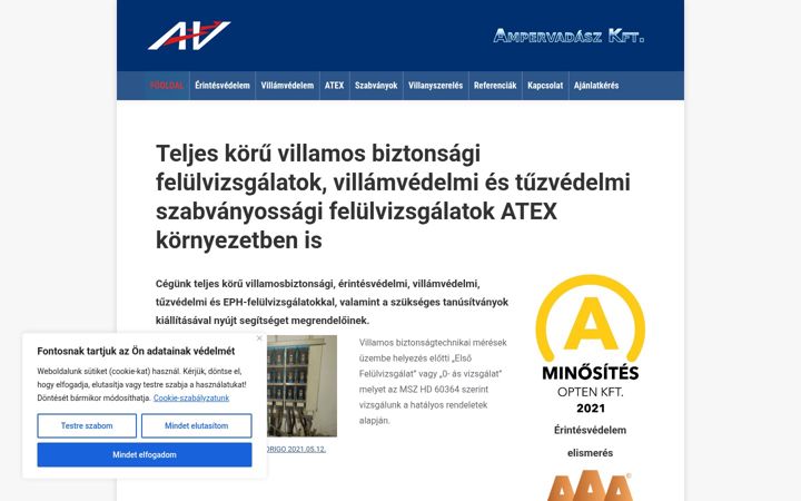 Screenshot of ampervadasz.hu