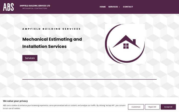 Screenshot of ampfieldbuildingservices.co.uk