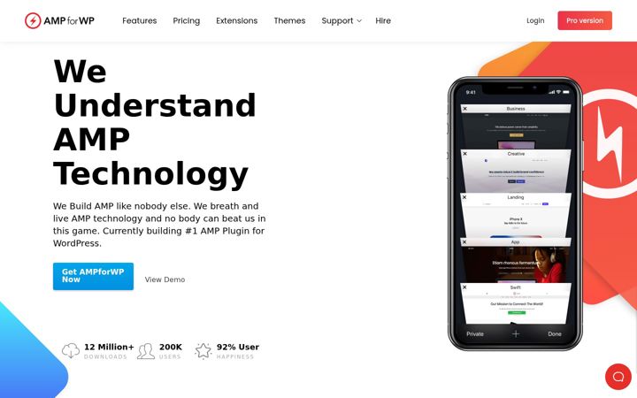 Screenshot of ampforwp.com