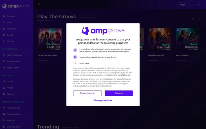 Screenshot of ampgroove.com