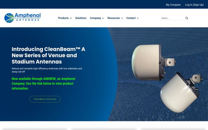 Screenshot of amphenol-antennas.com