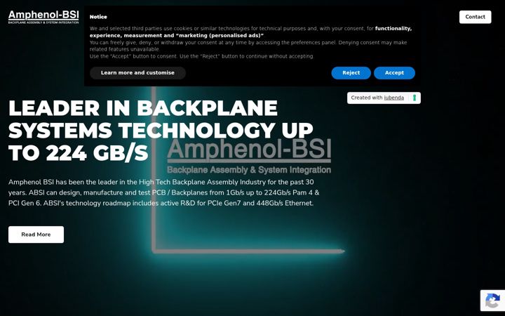 Screenshot of amphenol-bsi.com