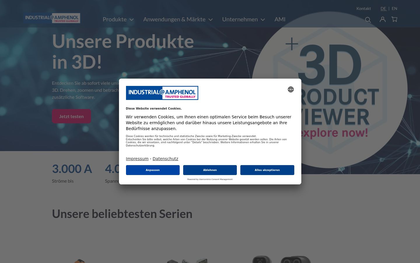 Screenshot of the consent banner shown before any interaction