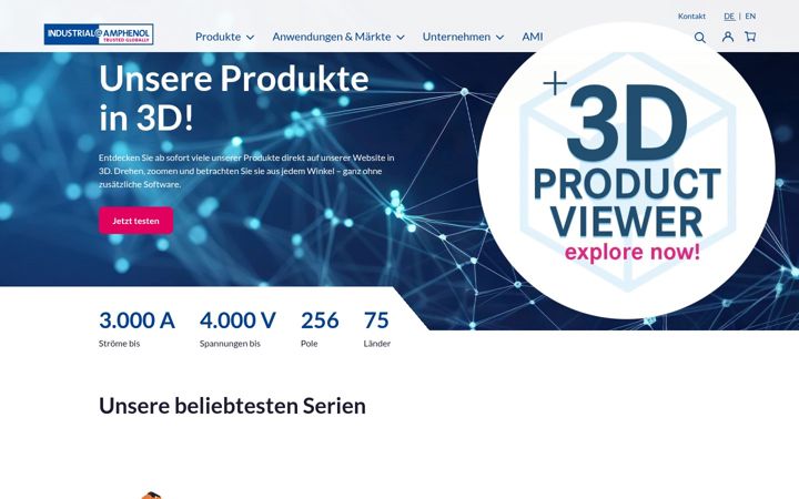 Screenshot van amphenol-industrial.de