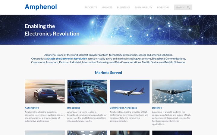 Screenshot of amphenol.com