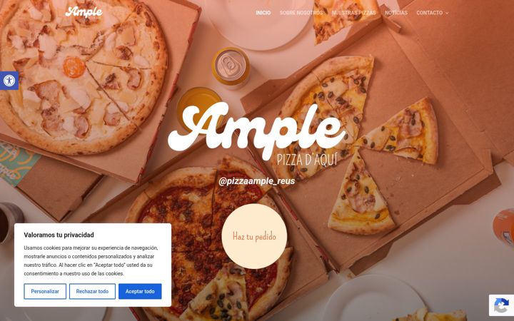 Screenshot of amplepizza.com