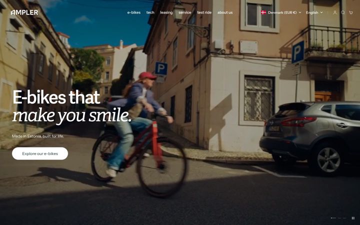 Screenshot of amplerbikes.com