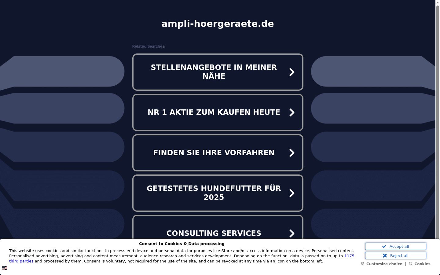 Screenshot of the consent banner shown before any interaction
