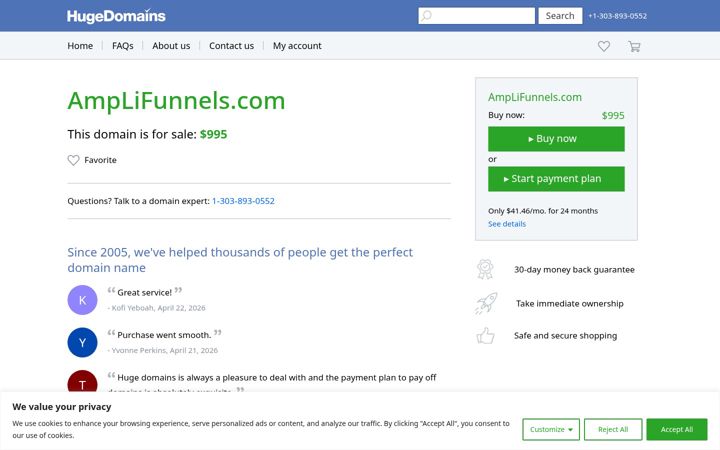 Screenshot of amplifunnels.com