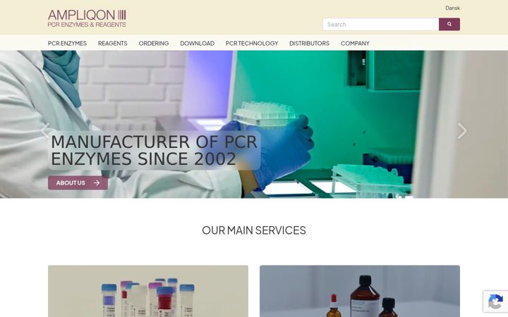 Screenshot of ampliqon.com