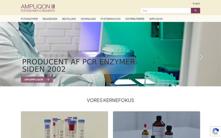 Screenshot of ampliqon.dk