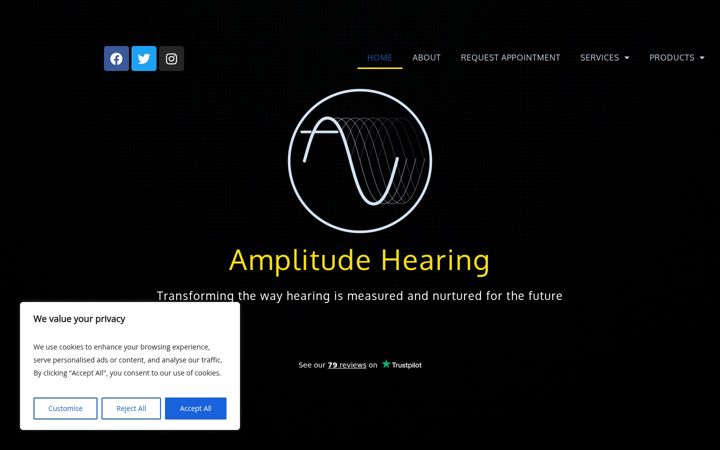 Screenshot of amplitudehearing.com
