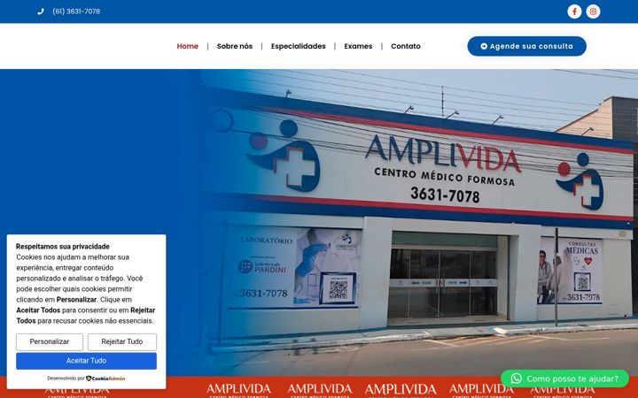 Screenshot of amplividasaude.com.br