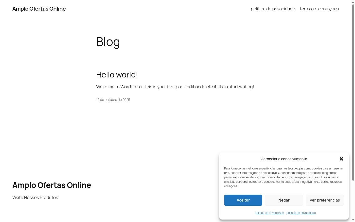 Screenshot of the consent banner shown before any interaction