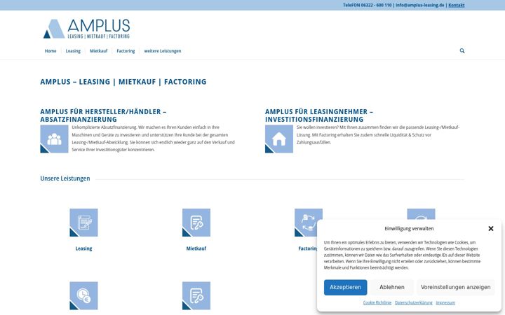 Screenshot van amplus-leasing.de