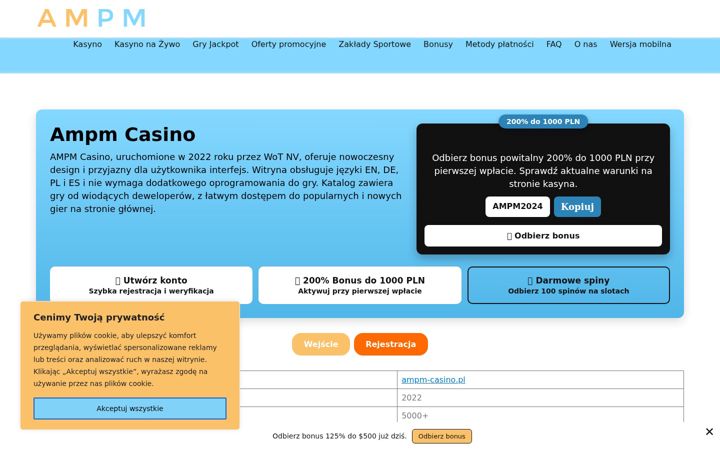 Screenshot di ampm-casino.pl