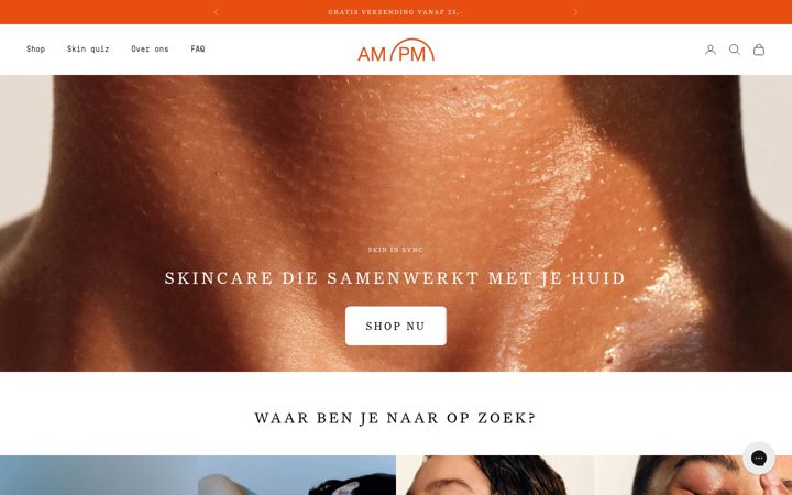 Screenshot of ampmskincare.nl