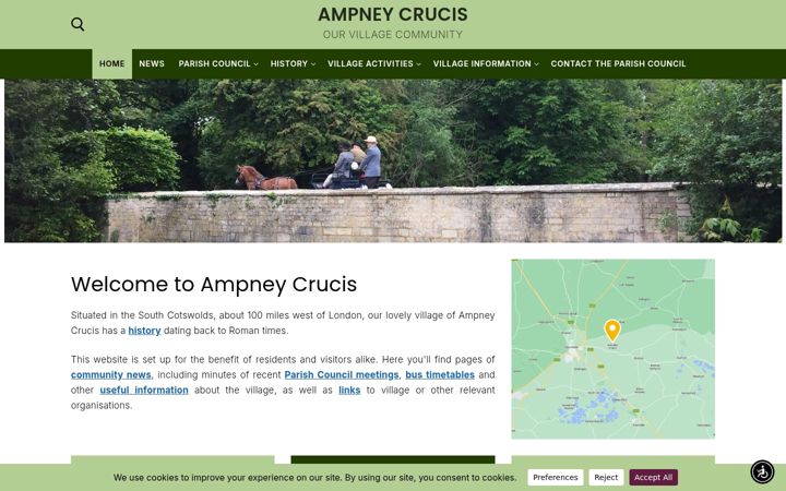 Screenshot of ampneycrucis-pc.gov.uk
