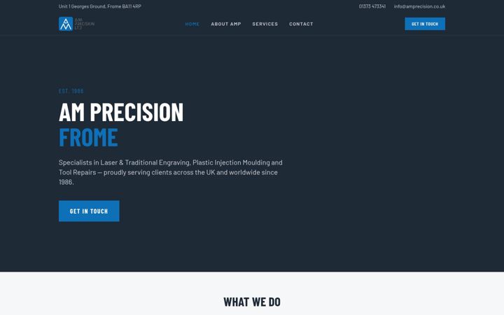 Screenshot of amprecision.co.uk