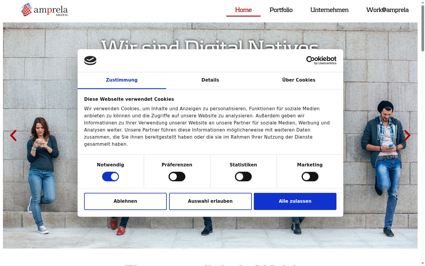 Capture d'écran de la bannière de consentement affichée avant toute interaction